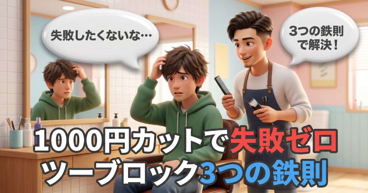 1000円カットでツーブロックの頼み方！失敗を防ぐ3つの鉄則