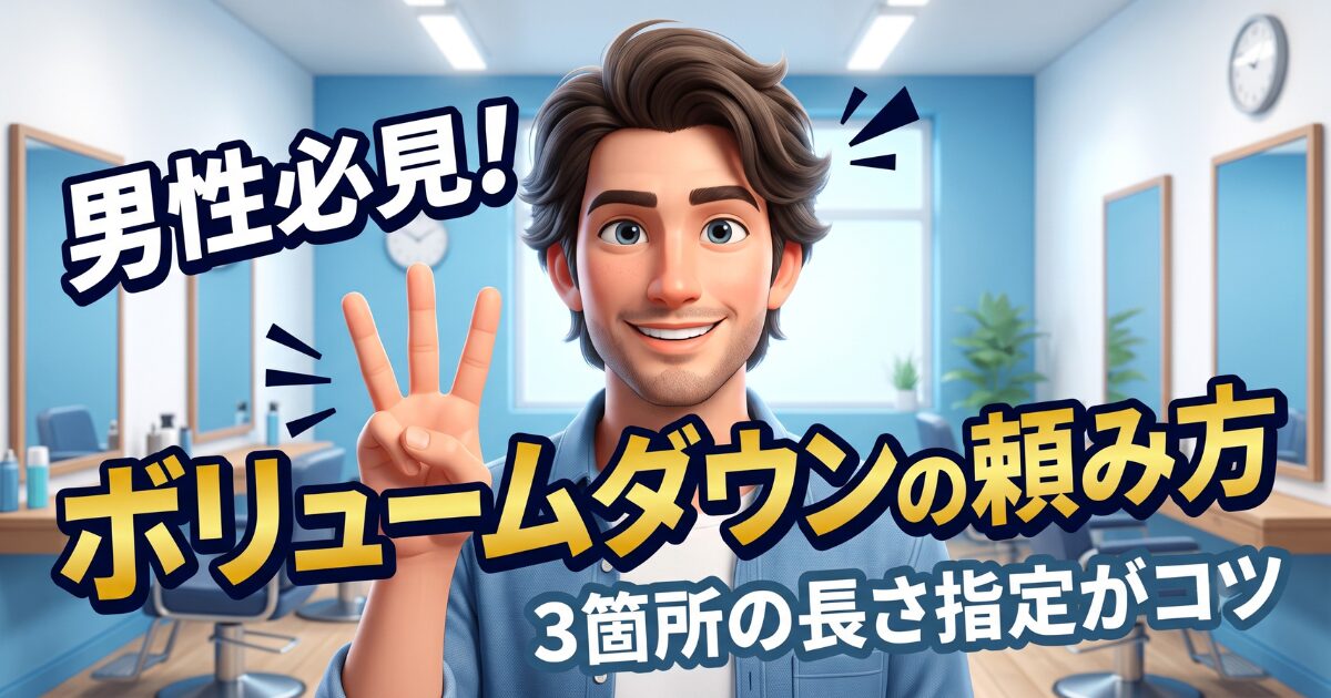 男性の1000円カット活用法：ボリュームダウンを叶える頼み方