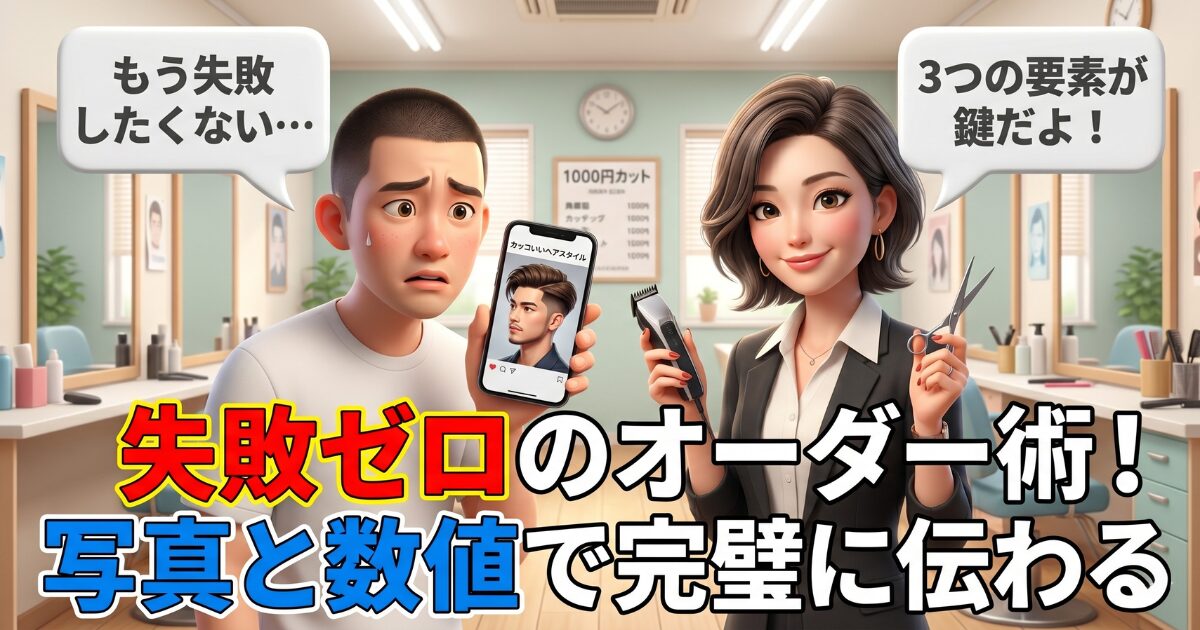 1000円カット：もみあげの頼み方の全知識｜失敗ゼロを実現する具体的オーダー術