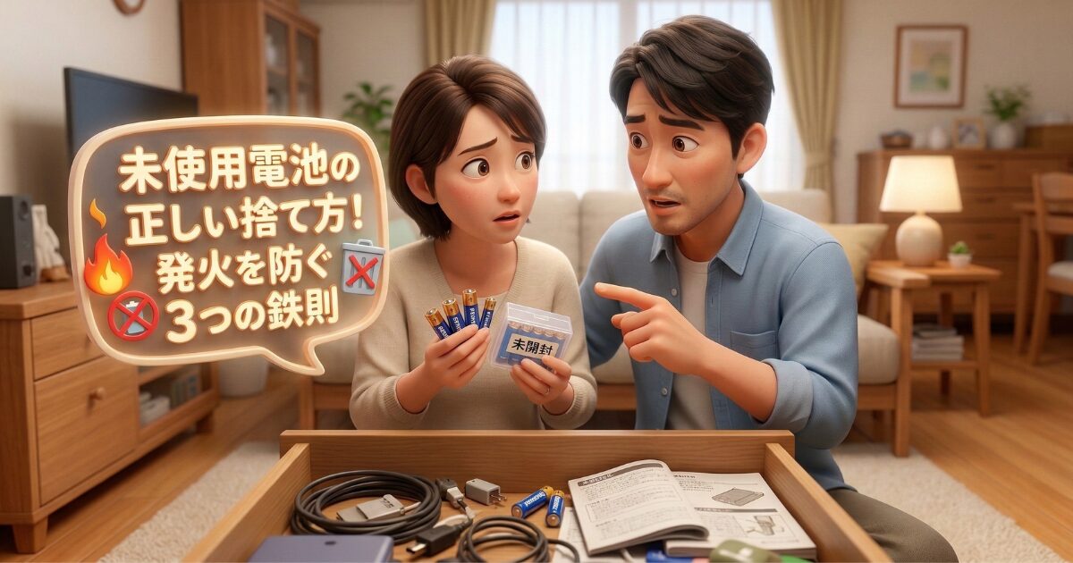 未使用電池の正しい捨て方！発火を防ぐ3つの鉄則