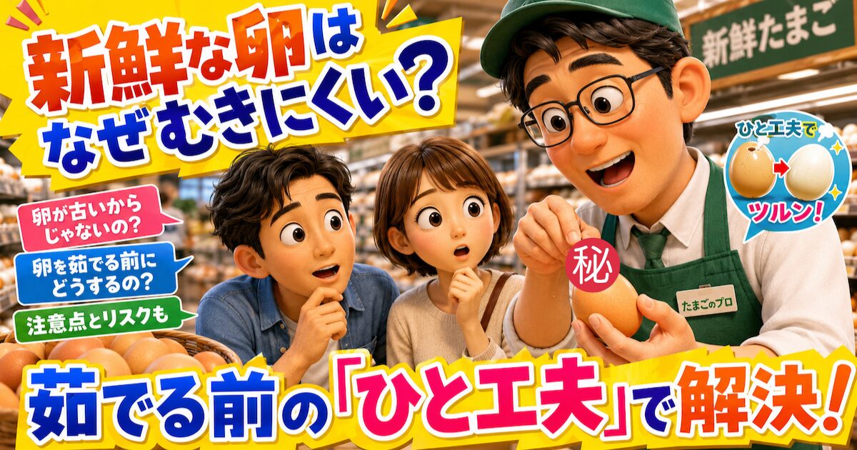 新鮮なゆで卵の殻をむきやすくする確実な手順とコツ！