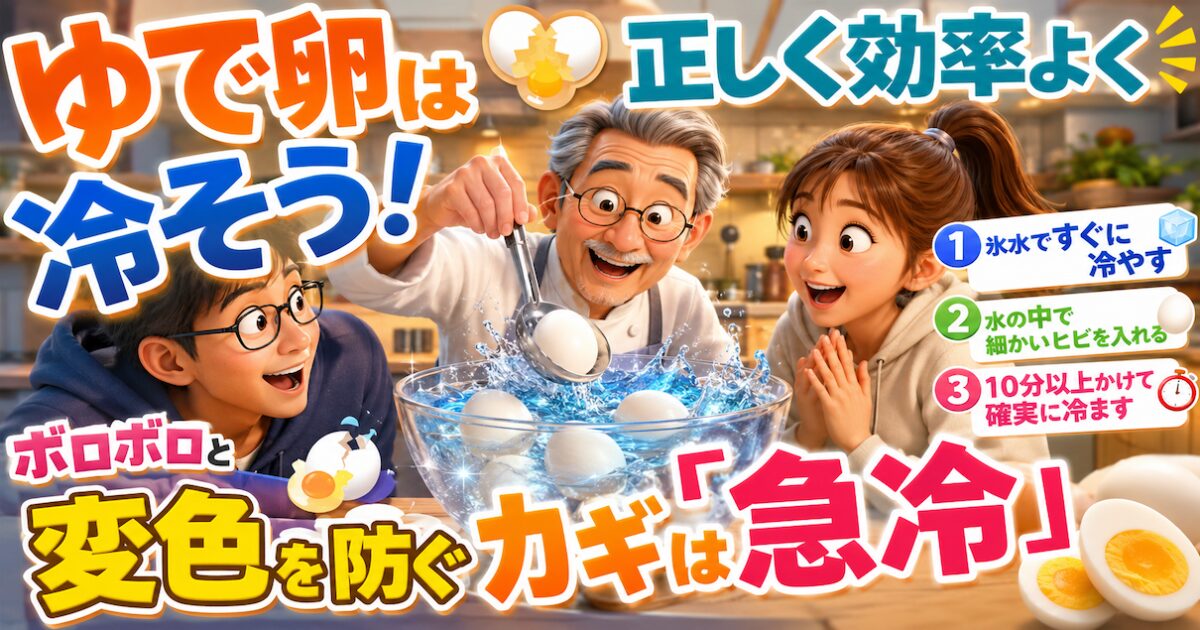 ゆで卵の正しい冷まし方！むけない失敗や変色とサヨナラしよう