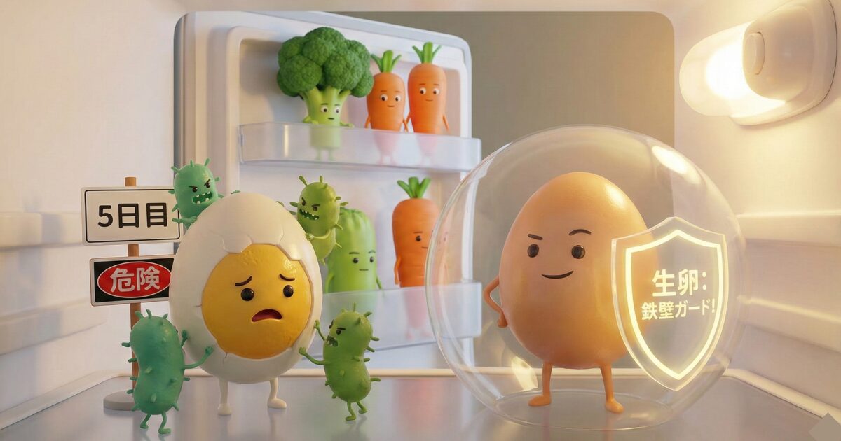 【基礎知識】ゆで卵五日目は危険！冷蔵庫でも食べてはいけない理由