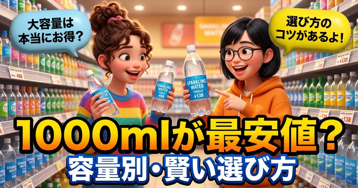 炭酸水は1000mlサイズが最安値？容量ごとの価格差と選び方