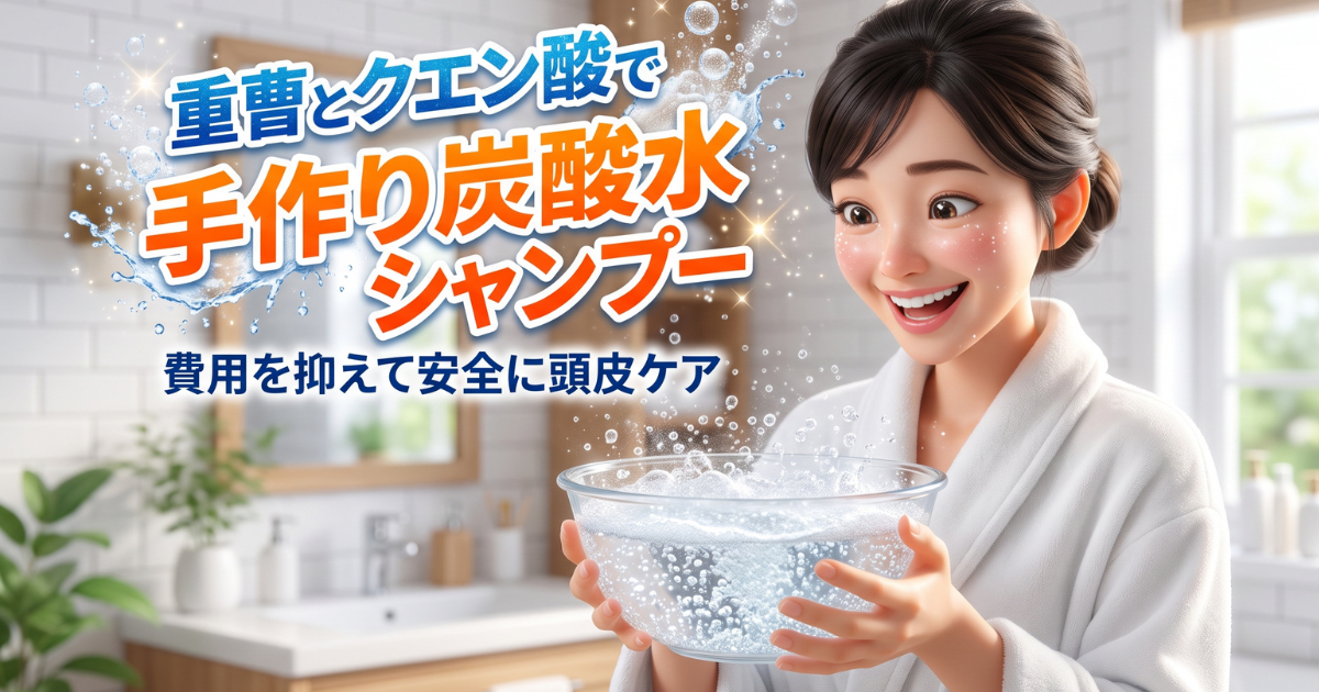 自宅で安全にできる手作り炭酸水シャンプーの正しい作り方と手順