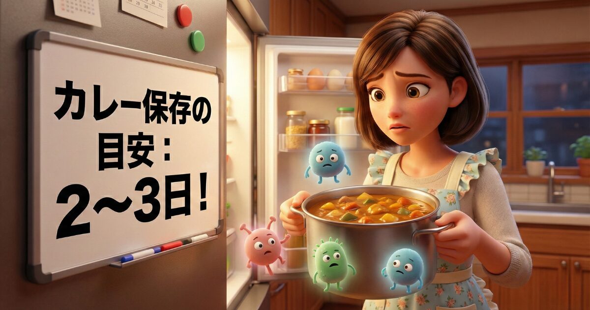 カレーを冷蔵庫に鍋ごと保存すると何日持つのか？