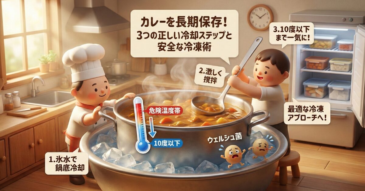 カレーを長期保存する3つの正しい冷却ステップと安全な冷凍テクニック