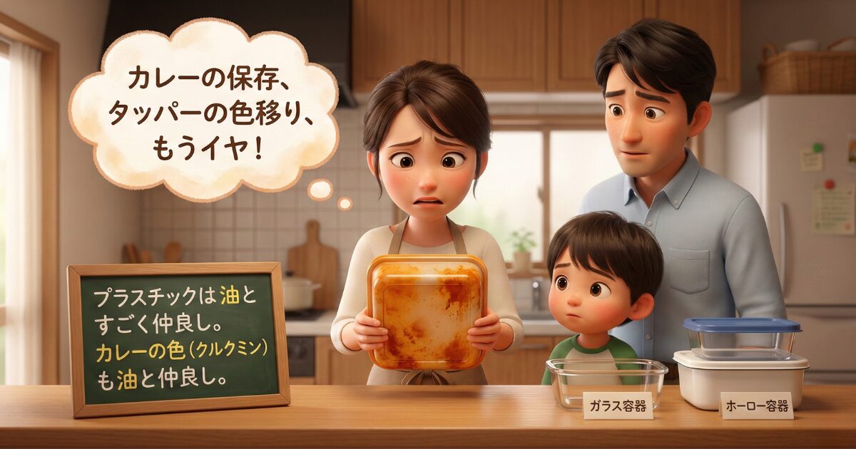 カレーの保存容器選び：タッパーの色移りを防ぎ家事を楽にする解決策