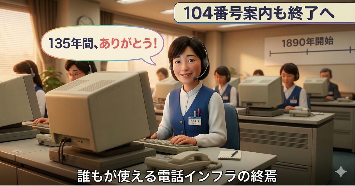 104番号案内も終了へ…誰もが使える電話インフラの終焉