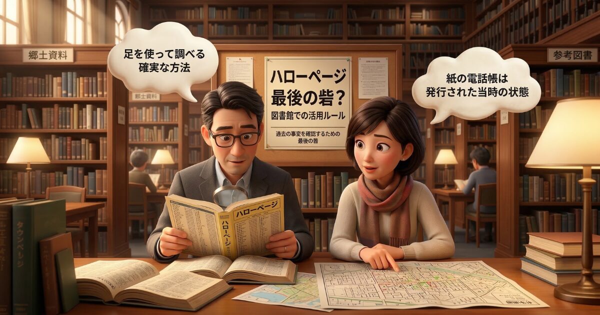 名前や住所から電話番号検索するアナログな方法?図書館と地図の活用ルール
