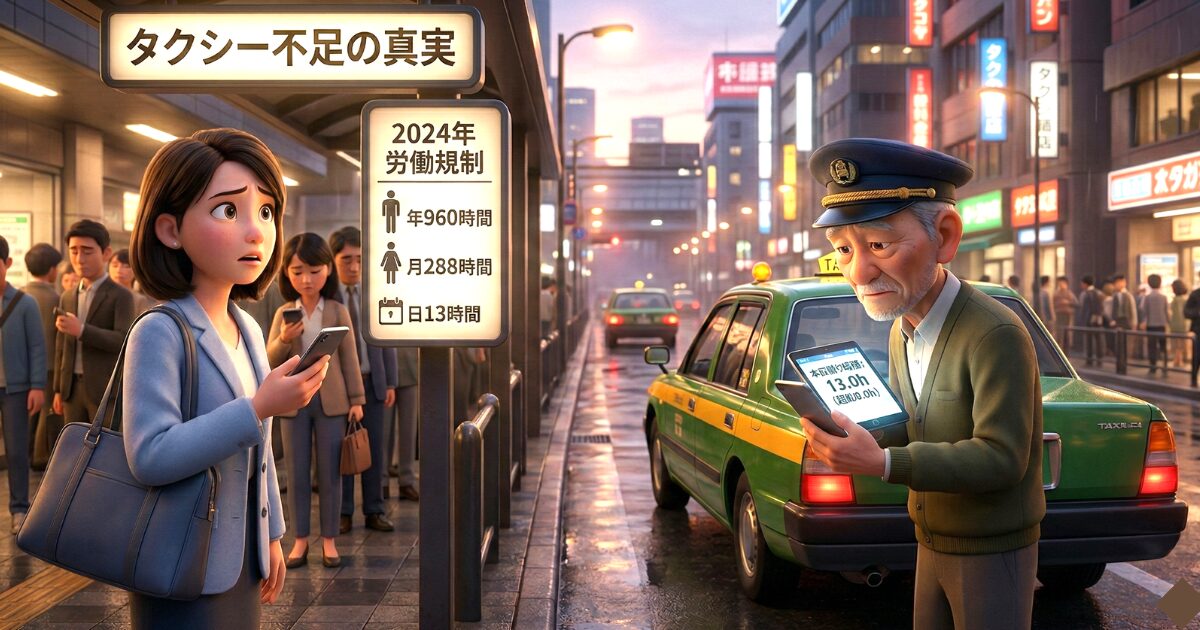 タクシー乗り場にタクシーがいない原因と深夜の空白