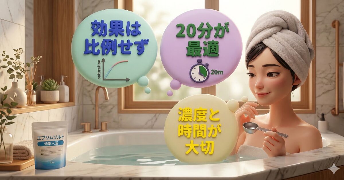 エプソムソルト入浴は20分以上入っても効果は変わらない!その理由と推奨される入浴法