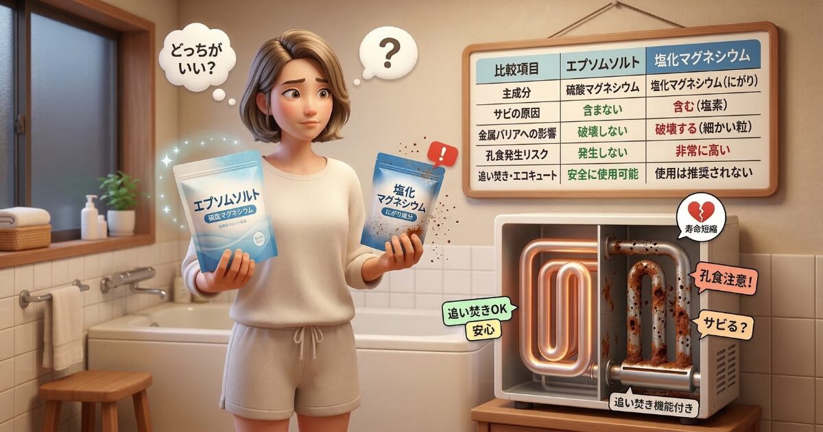 エプソムソルトで錆びることはない？塩化マグネシウムとの違い