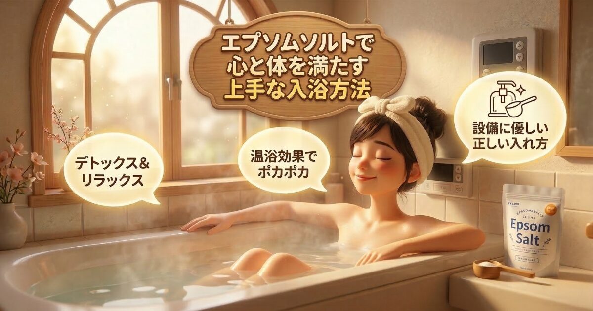 エプソムソルトの嬉しい効果と設備の故障を防ぐ正しい入浴方法