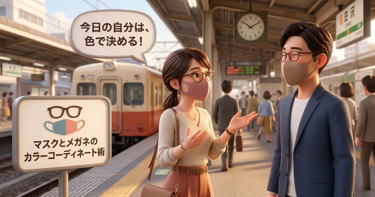 印象を操作する色の組み合わせ！マスクとメガネのカラーコーディネート術