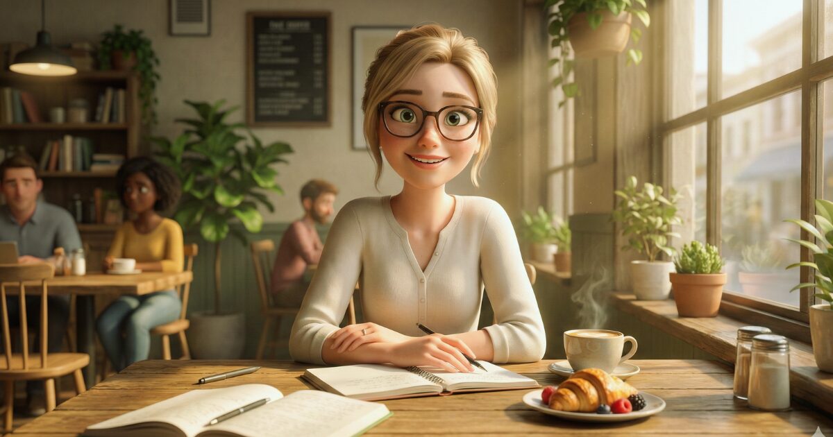 勉強をする時に眼鏡をかける女性