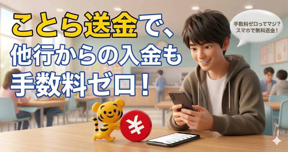 みんなの銀行にゆうちょ等の他行から手数料無料で入金