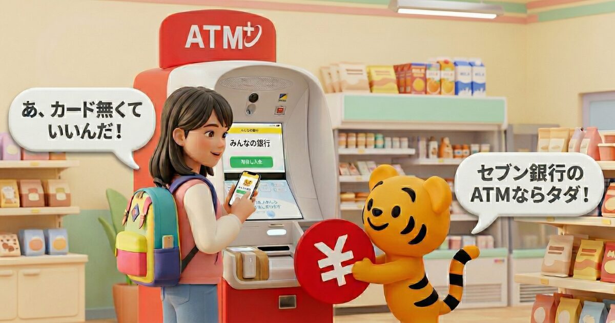 みんなの銀行の入出金はセブン銀行ATMを利用する