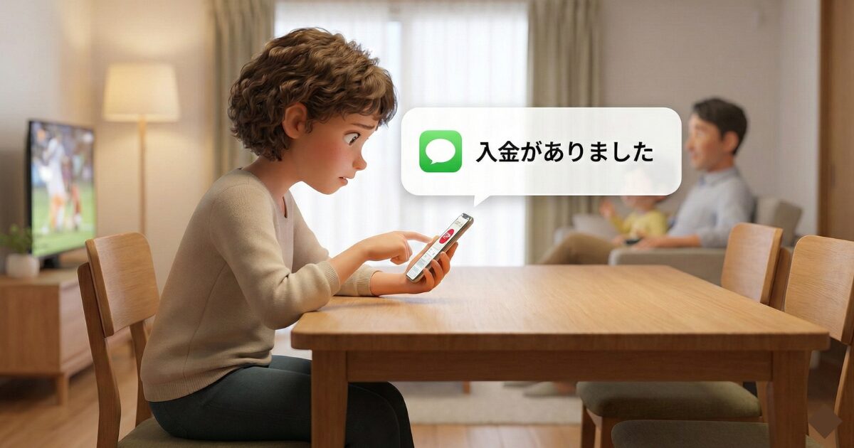 ネット銀行から通知が来て驚く人