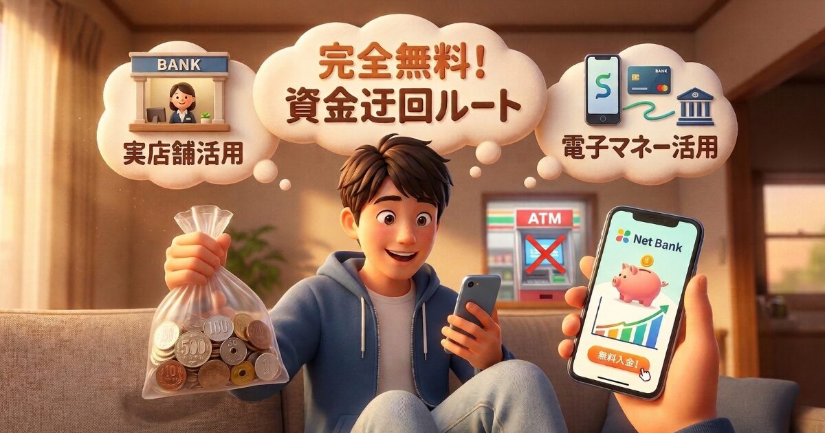 ネット銀行へ硬貨を入金する完全無料の資金迂回ルートとは