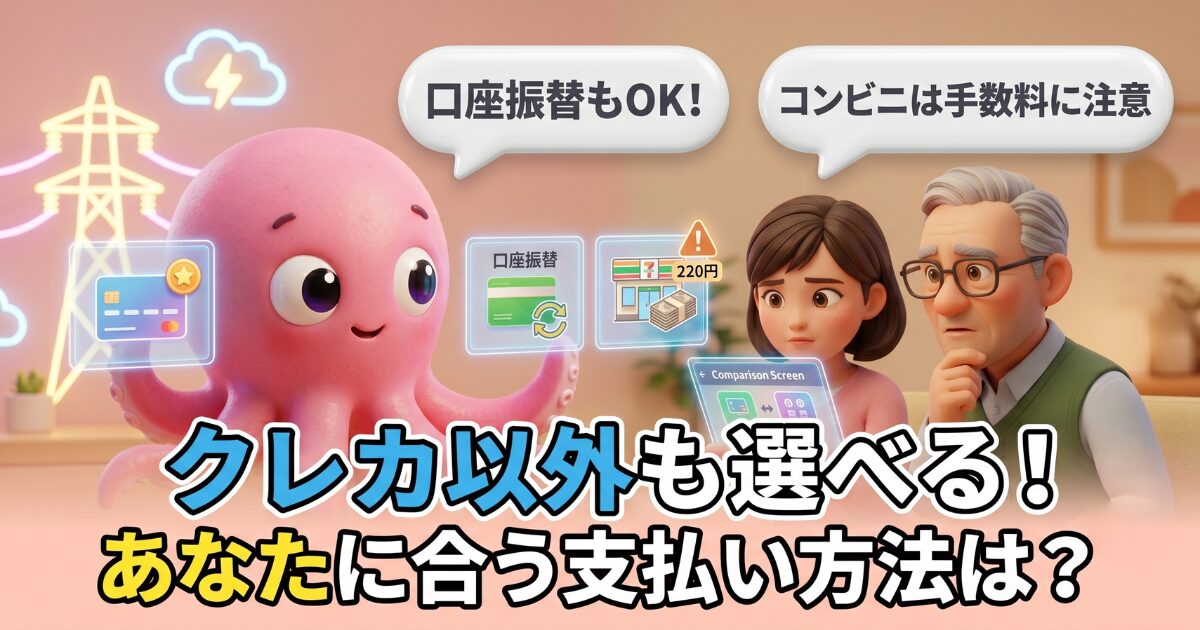 クレジットカードだけじゃない！オクトパスエナジーの支払い方法を徹底比較