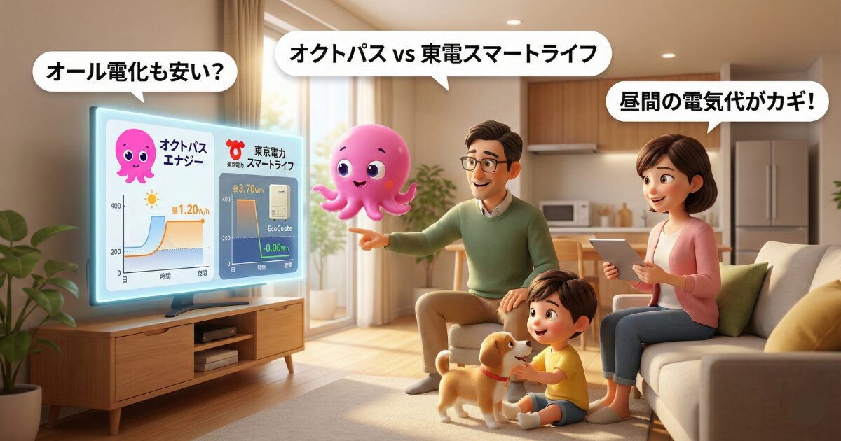 オクトパスエナジーはオール電化も安い？東京電力スマートライフとの違いを検証