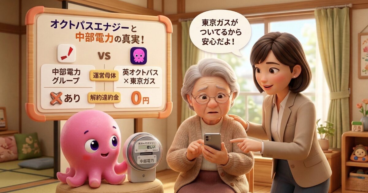 オクトパスエナジーと中部電力の比較！「怪しい」評判の正体と東京ガスの信頼性