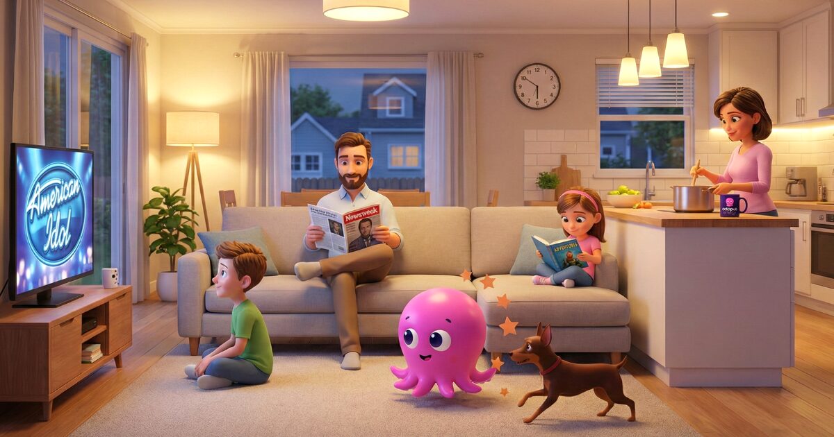 オクトパスエネルギーを契約している家庭の団欒風景