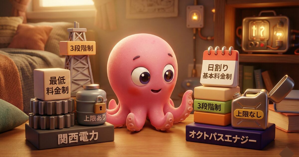 オクトパスエナジーと関西電力の料金プラン比較：基本料金0円の魅力と上限なき調整額の注意点