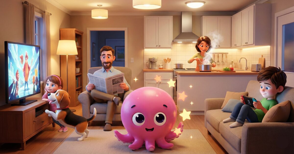 オクトパスエネルギーを契約している家庭の団欒風景