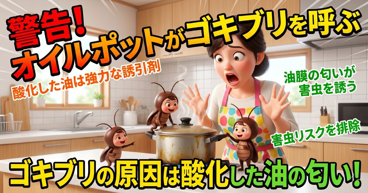 ゴキブリを引き寄せる原因は油膜！オイルポットがもたらす害虫リスク