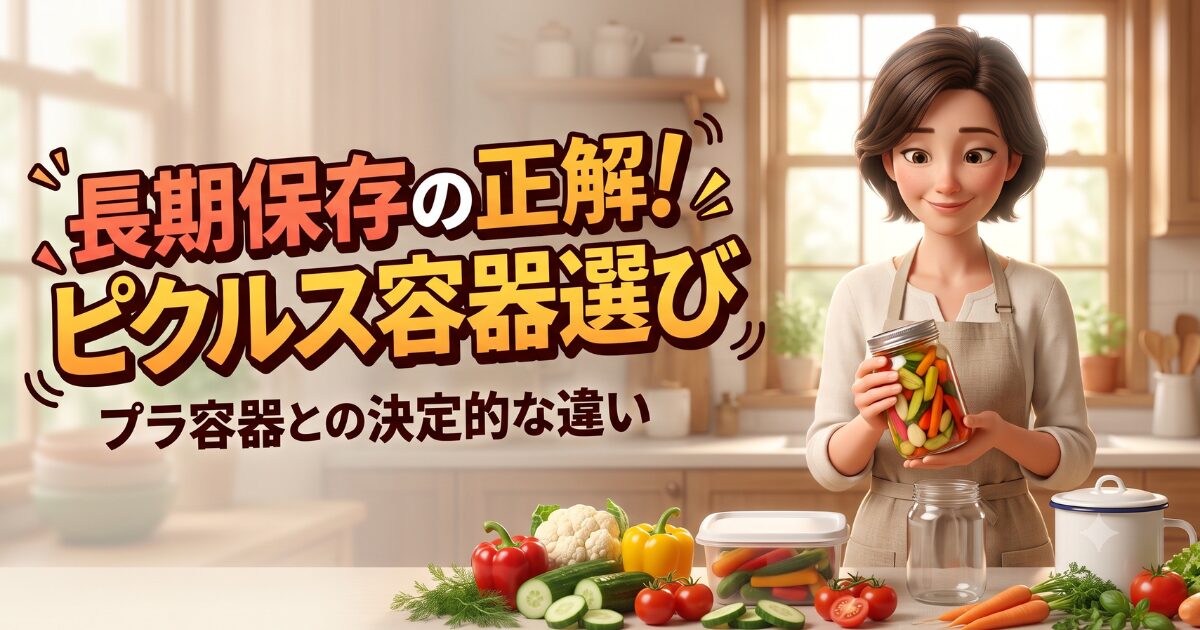 長期保存向けピクルス容器の圧倒的な強み！プラスチック容器と何が違う？