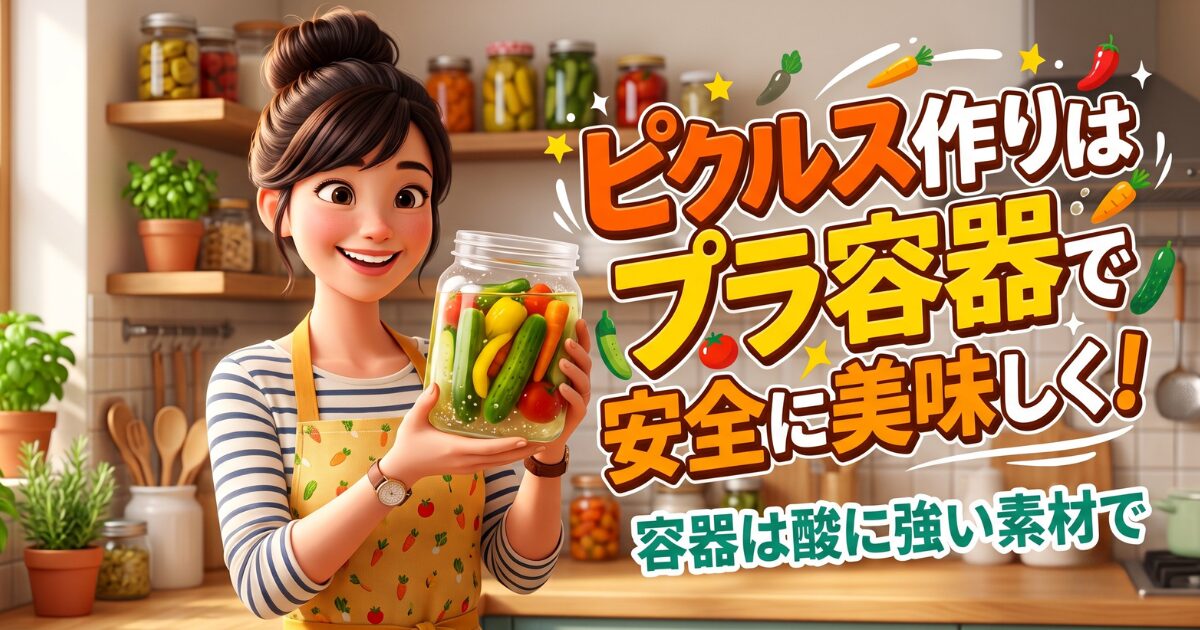 ピクルスをプラスチック容器で楽しむ！自分に合う素材で安全に美味しく