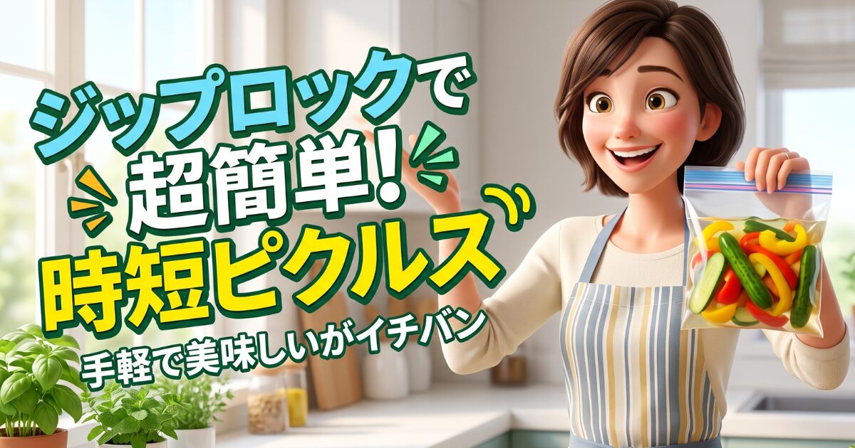 プラスチック容器で時短？ピクルス短期保存に便利なジップロック活用術