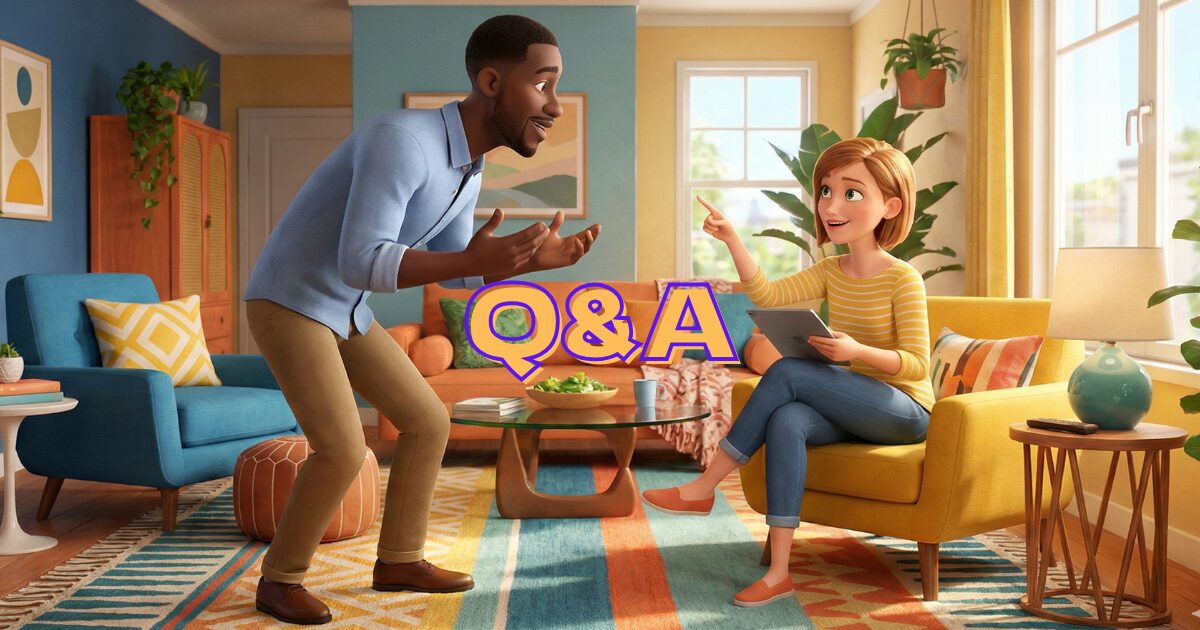 男女が会話している