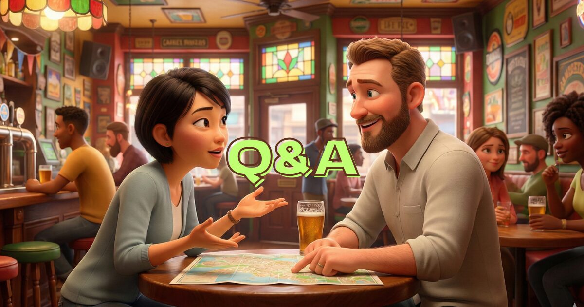 男女が会話している