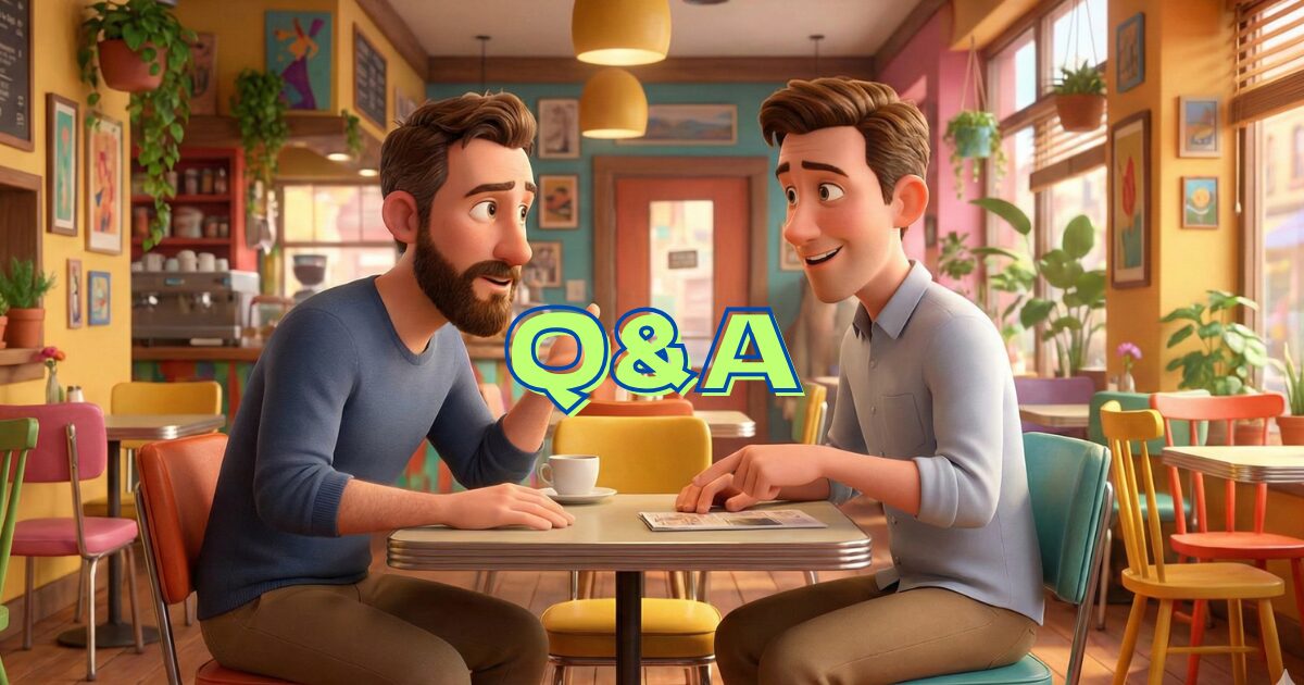 男性同士が会話している