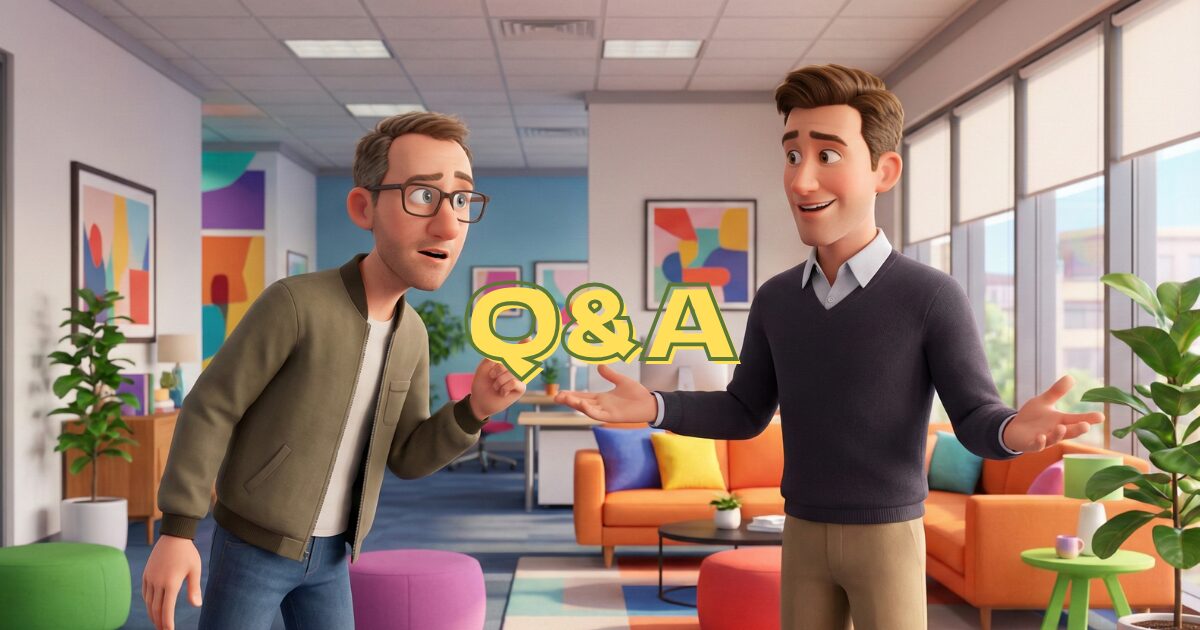 男性同士が会話している