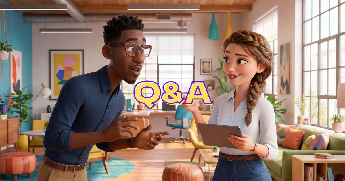 男女が会話している