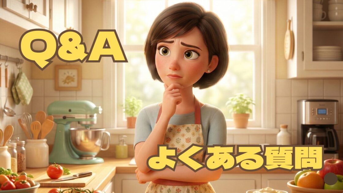 キッチンで悩んでいる主婦