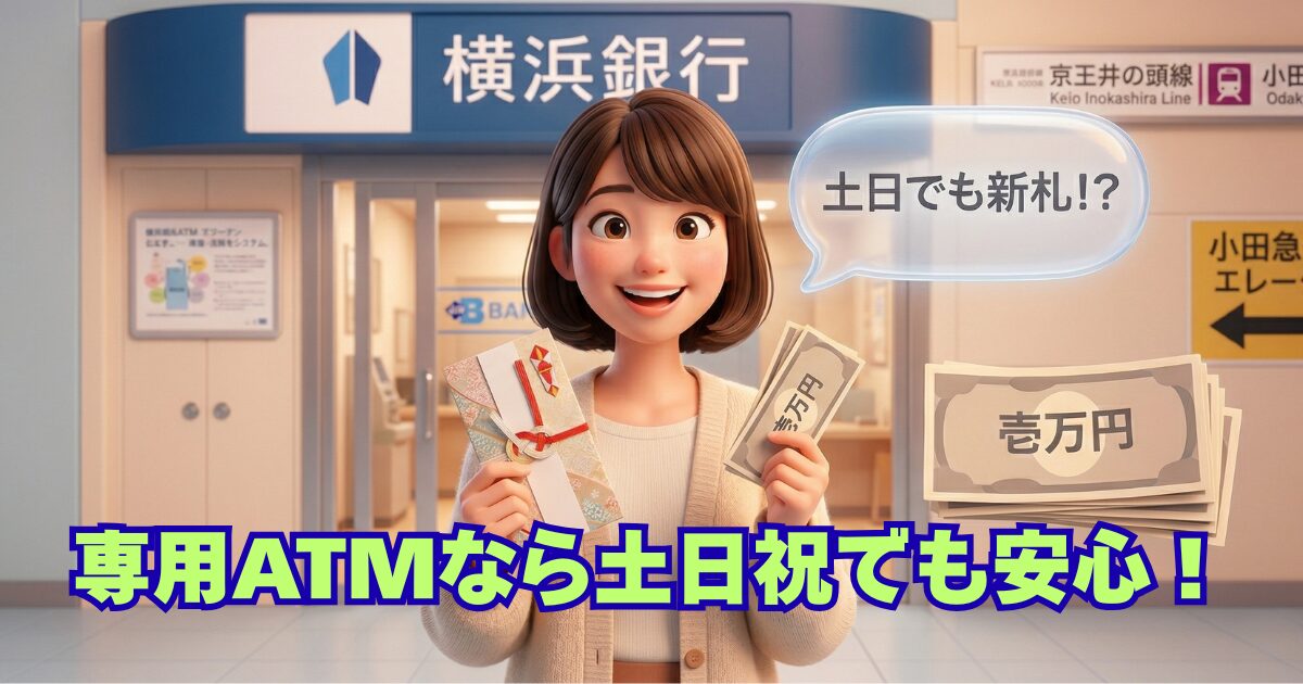 横浜銀行で新札へ両替できる？土日も使える専用ATMと無料枠