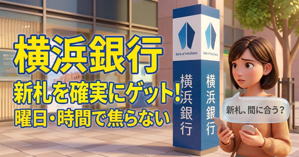 横浜銀行の店舗で新札に両替
