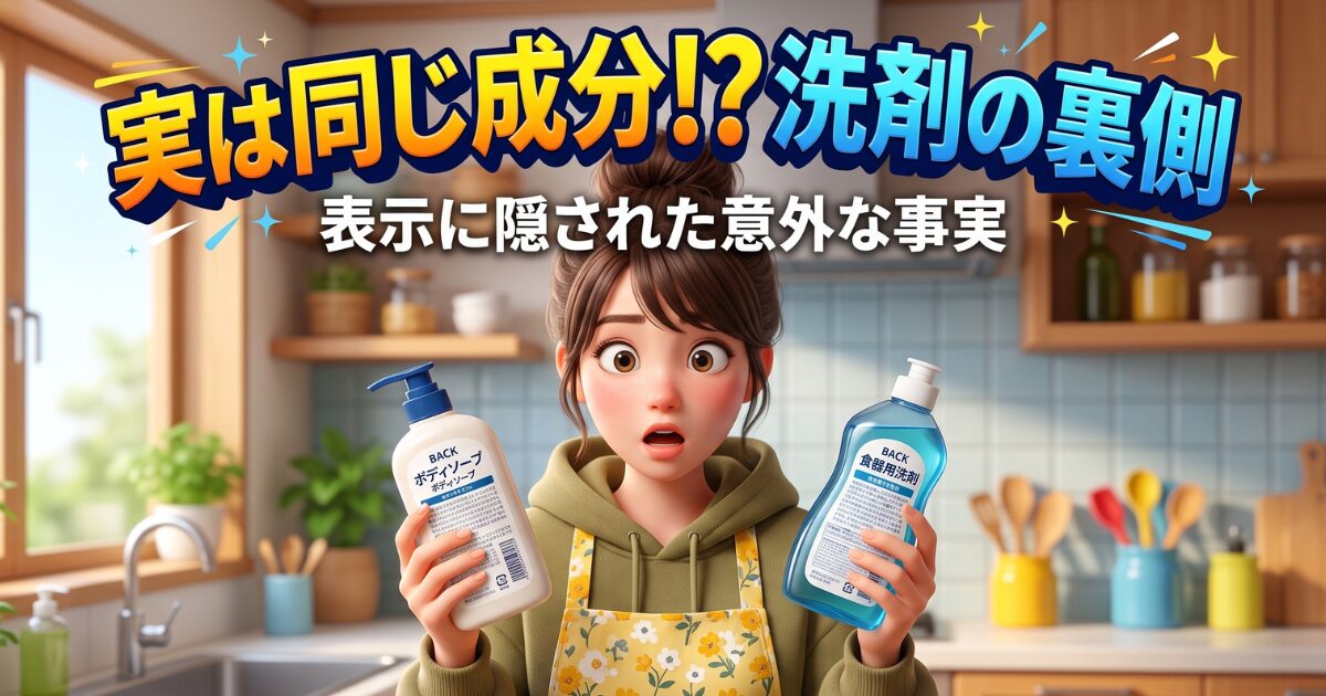 ボディソープと食器用洗剤の成分の違い!法律が生む危険な勘違い