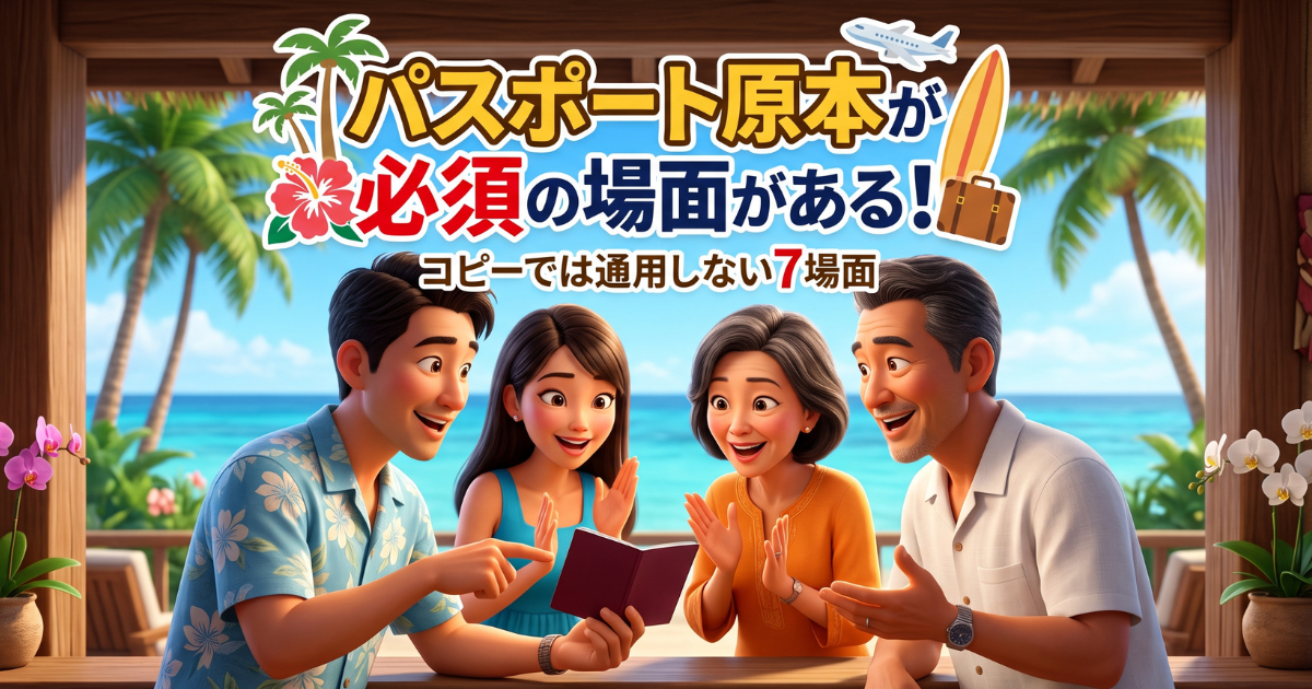 ハワイでパスポート原本の提示が必須な7つの場面｜コピーでは通用しない？
