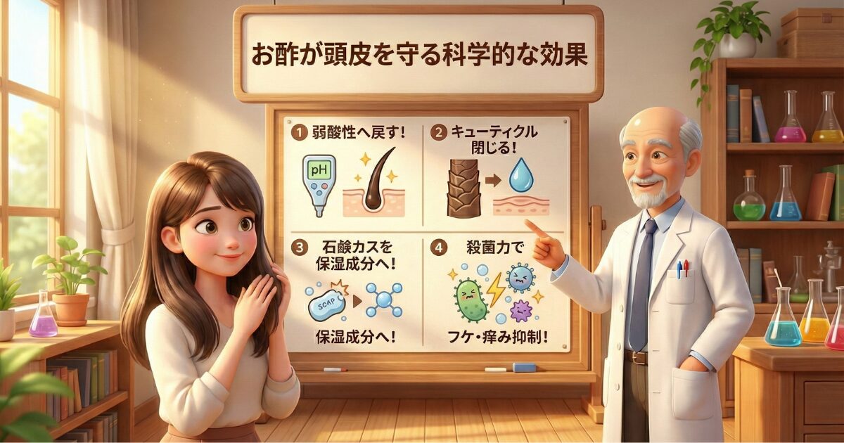酢リンスではげる心配なし?頭皮を守る科学的な効果