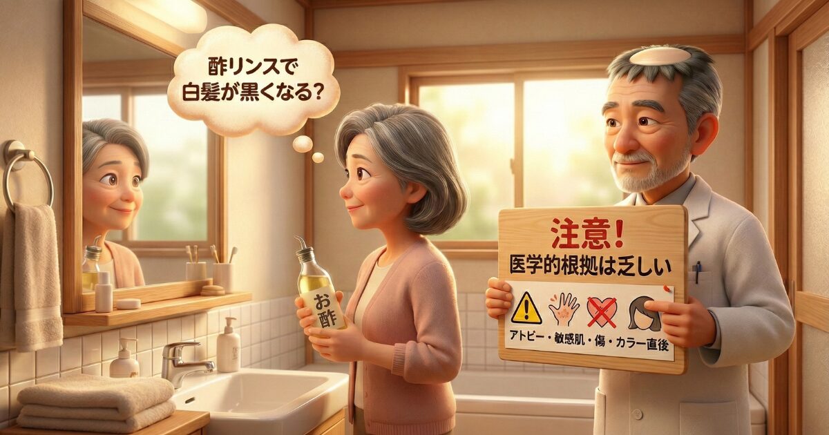 酢リンスの白髪への効果と注意点!黒髪に戻る特効薬ではない事実