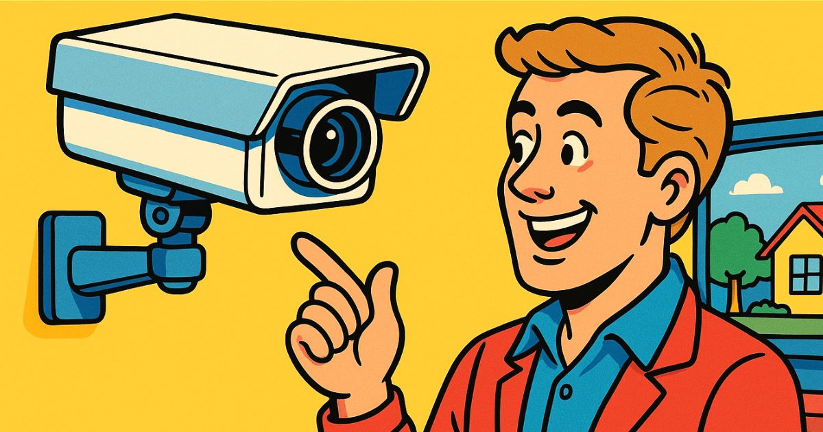 監視カメラを選んでいる男性