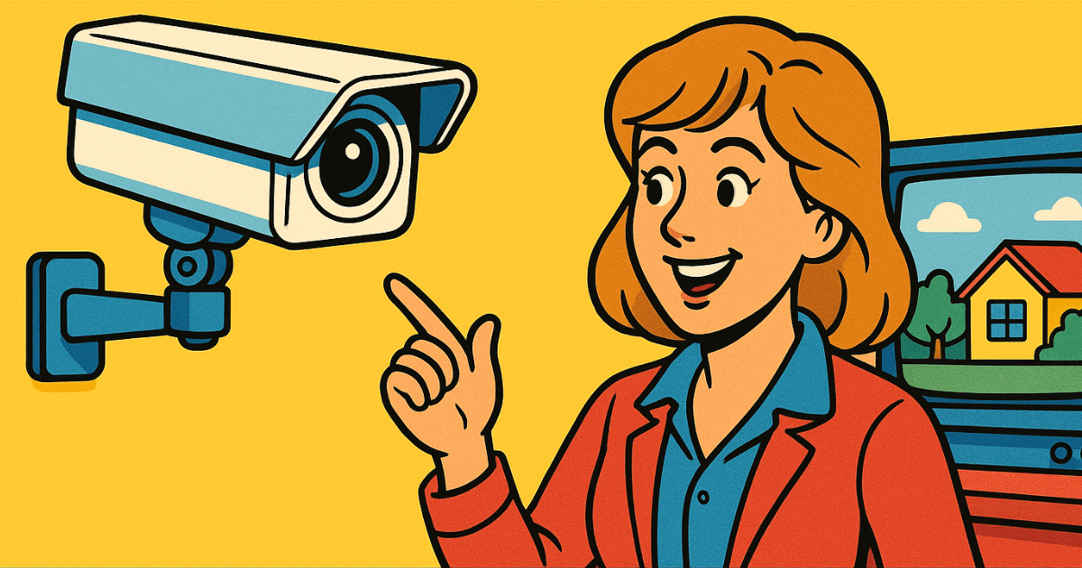 監視カメラを選んでいる女性