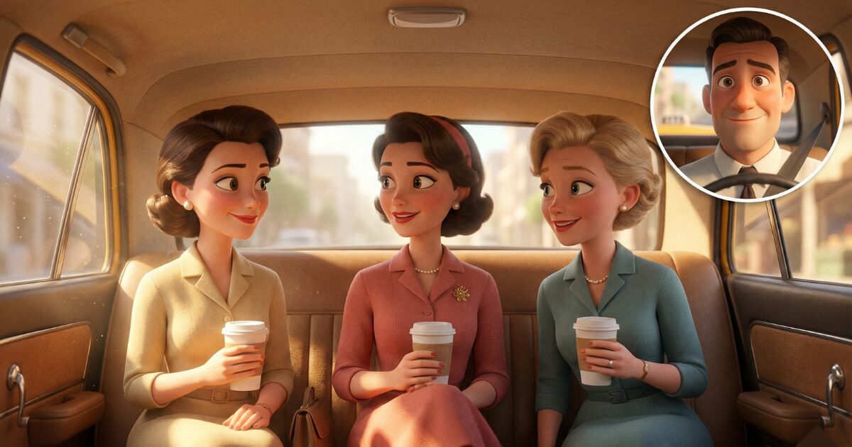 タクシーの車内で飲食をする人たち