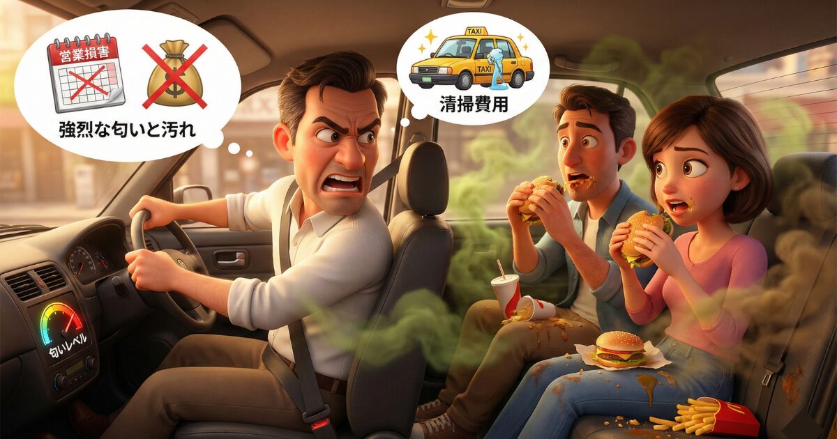タクシー運転手が激怒する理由とは?匂いと汚れが招く深刻な営業損害